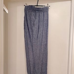 Chambray wide leg linen pant